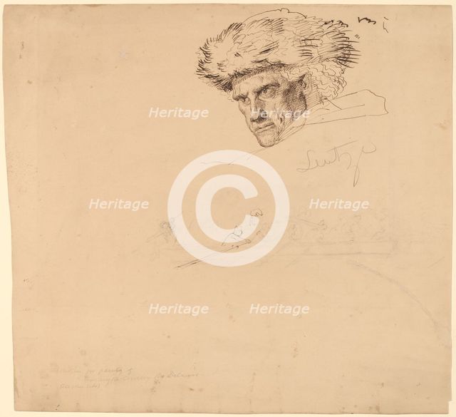 Studies for "Washington Crossing the Delaware" [recto], 1849. Creator: Emanuel Gottlieb Leutze.