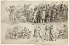Studies for the Oath of the Tennis Court, 1789/91. Creator: Jean Pierre Norblin