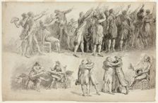 Studies for the Oath of the Tennis Court, 1789/91. Creator: Jean Pierre Norblin