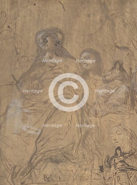 Studies for the Assumption of the Virgin, 1657-60. Creator: Juan Carreno de Miranda.