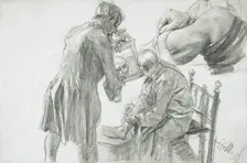 Studies for The Broken Jug by Heinrich von Kleist, 1876. Creators: Heinrich von Kleist, Adolph Menzel