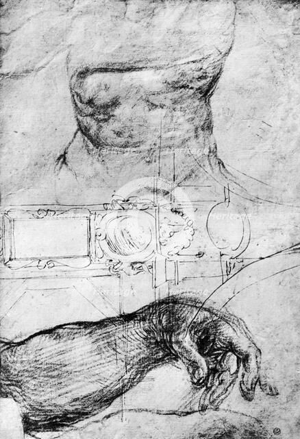Studies for the ceiling of the Sistine Chapel, Rome, 1913. Artist: Michelangelo Caravaggio