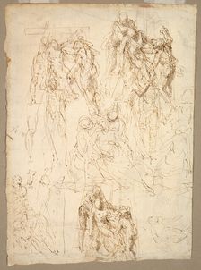 Studies for the Deposition, c.1555. Creator: Aurelio Luini