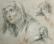 Studies for the Figure of the Virgin, about 1700. Creator: Antoine Coypel