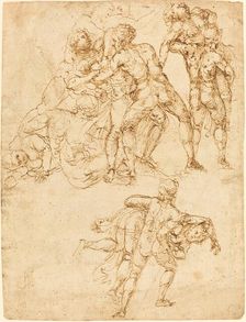 Studies for the Rape of the Sabine Women [verso]. Creator: Pirro Ligorio