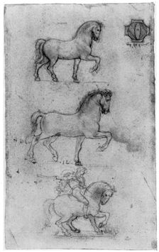Studies for the Trivulzio Monument c1508 (1954).Artist: Leonardo da Vinci