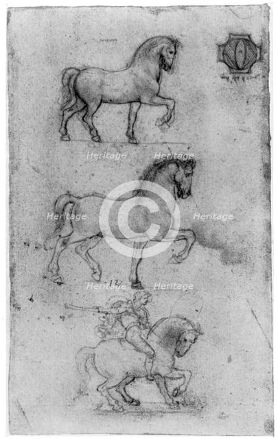 Studies for the 'Trivulzio Monument', c1508 (1954).Artist: Leonardo da Vinci