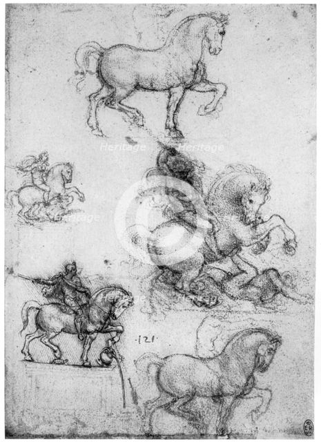 Studies for the 'Trivulzio Monument', c1508 (1954).Artist: Leonardo da Vinci