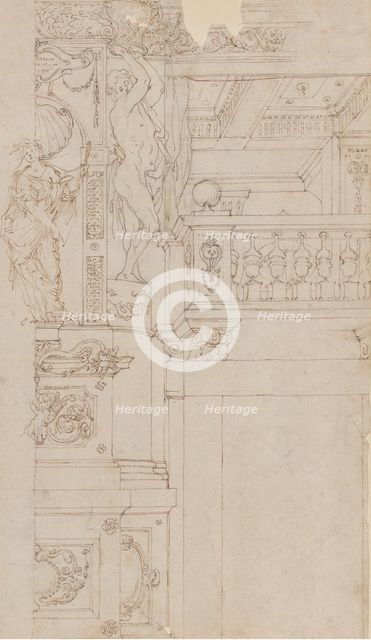 Studies for the trompe-l’oeil decorations of Palazzo Ducale (Palazzo Pitti), Florence, 1636-41. Creator: Agostino Mitelli.
