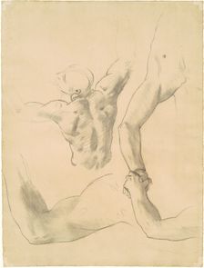 Studies for "Two Classical Male Figures Wrestling", 1919-1920. Creator: John Singer Sargent