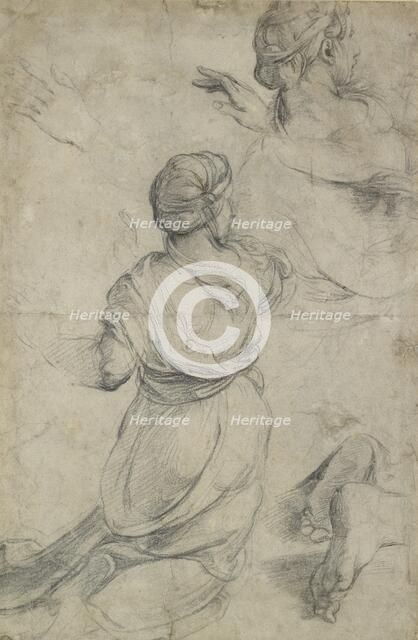 Studies for two kneeling Women, c1500-1520. Artist: Raphael.