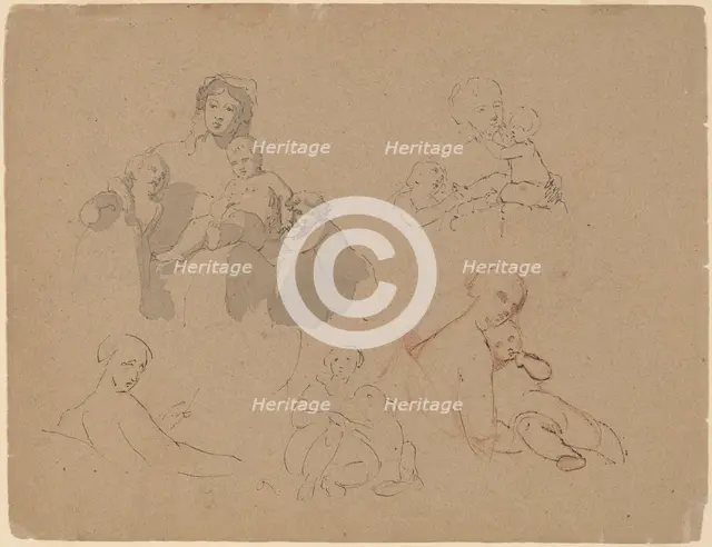 Studies: Major Thomas Biddle and Thomas Wilcocks Sully, 1820. Creator: Thomas Sully.