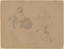 Studies: Major Thomas Biddle and Thomas Wilcocks Sully, 1820. Creator: Thomas Sully