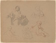Studies: Major Thomas Biddle and Thomas Wilcocks Sully, 1820. Creator: Thomas Sully
