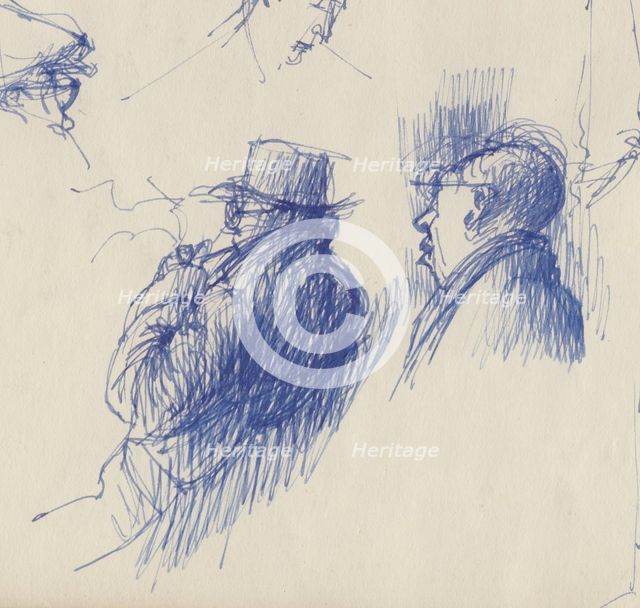Studies, men in hats, c1950.  Creator: Shirley Markham.