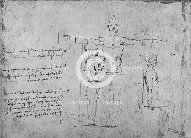 'Studies of the Proportions of Three Figures', c1480 (1945). Artist: Leonardo da Vinci.