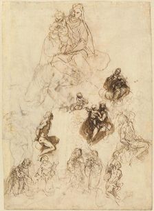 Studies of the Virgin and Child with Saints, c. 1611. Creator: Jacopo Palma