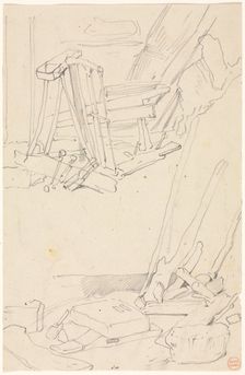 Studies of Wood and Farm Implements. Creator: Eugène Isabey (French, 1803-1886)