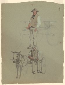 Studies of a Man and Horse Cart, c. 1870-1890. Creator: Enoch Wood Perry