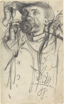 Studies of a Man Drinking, 1888. Creator: Adolph Menzel