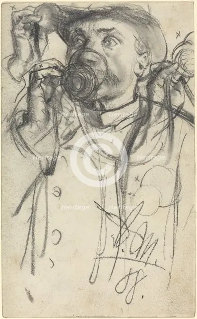 Studies of a Man Drinking, 1888. Creator: Adolph Menzel.