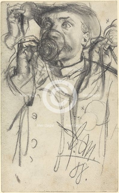 Studies of a Man Drinking, 1888. Creator: Adolph Menzel.