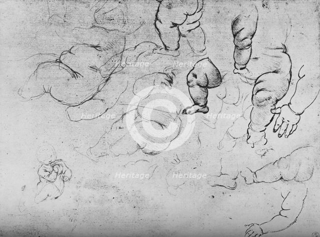 'Studies of a Child', c1490 (1945). Artist: Leonardo da Vinci.