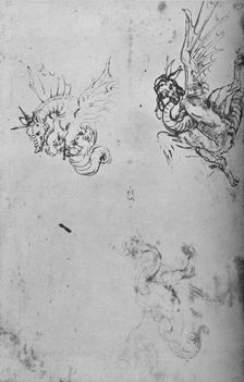 Studies of a Dragon c1480 (1945). Artist: Leonardo da Vinci