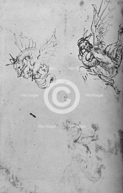 'Studies of a Dragon', c1480 (1945). Artist: Leonardo da Vinci.