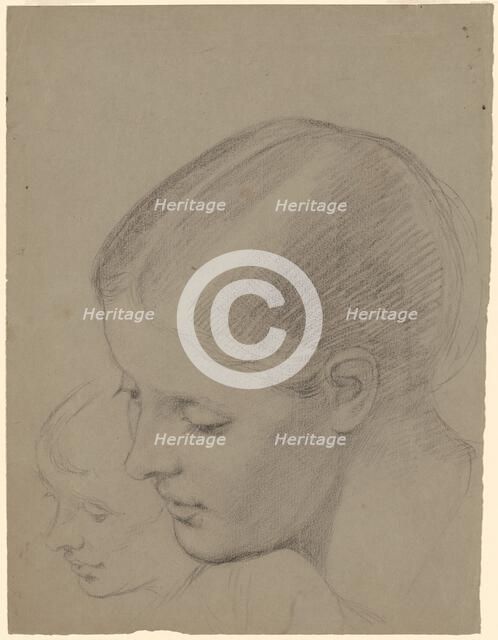 Studies of a Female Head [recto], c. 1850-1870. Creator: Enoch Wood Perry.