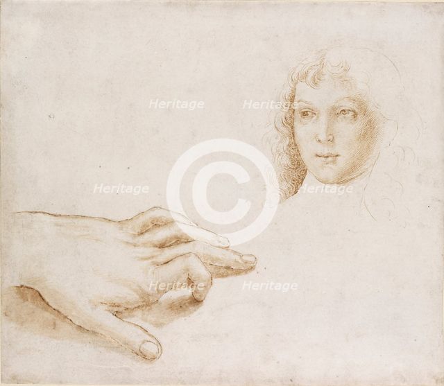 Studies of a Head and a Hand, late 15th-early 16th century. Artist: Perugino.