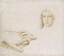 Studies of a Head and a Hand, late 15th-early 16th century. Artist: Perugino
