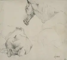 Studies of a horse lying down. Creator: Adriaen van de Velde