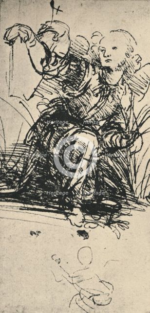 'Studies of a Kneeling Angel', c1467-1519 (1945). Artist: Leonardo da Vinci.