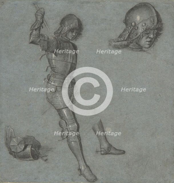 Studies of a Seated Youth in Armor, ca. 1505. Creator: Vittore Carpaccio.