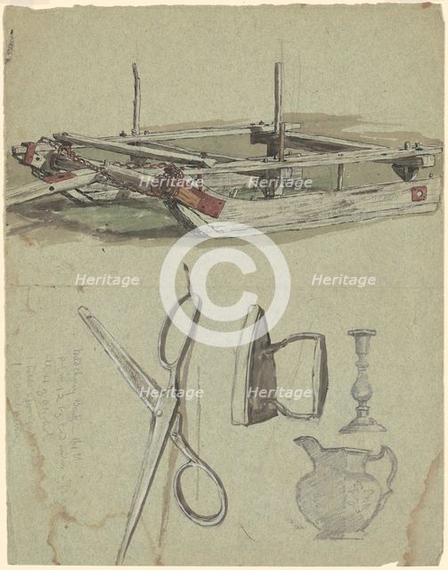 Studies of a Sled and Various Household Objects, c. 1870-1890. Creator: Enoch Wood Perry.