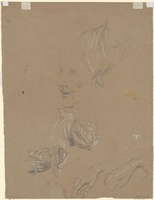 Studies of a Woman and Her Dress [verso], c. 1850-1870. Creator: Enoch Wood Perry