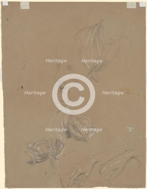 Studies of a Woman and Her Dress [verso], c. 1850-1870. Creator: Enoch Wood Perry.