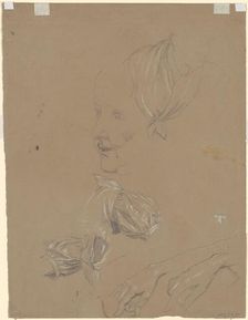 Studies of a Woman and Her Dress [verso], c. 1850-1870. Creator: Enoch Wood Perry