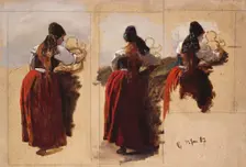 Studies of a Woman from Rügen, 1887. Creator: Hans Gude