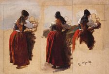 Studies of a Woman from Rügen, 1887. Creator: Hans Gude