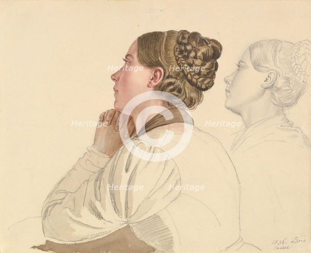 Studies of a Woman Praying, early to mid-19th century. Creator: Ludwig Emil Grimm.