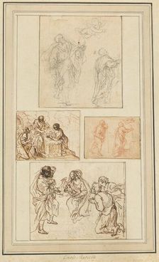 Studies of an Apostle Guided by an Angel and the Adoration of the Shepherds, 1720/1750. Creator: Agostino Masucci