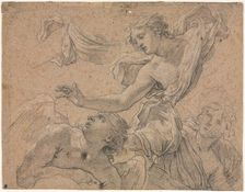 Studies of Angels (recto), 1655-1660?. Creator: Michel Dorigny (French, 1617-1665)