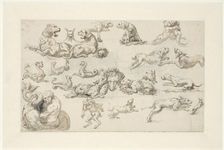 Studies of animals and semi-styles, c.1765-c.1780. Creator: Anon