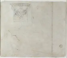 Studies of Architectural Details and a grotesque Mask, c1490-1560. Artist: Michelangelo Buonarroti