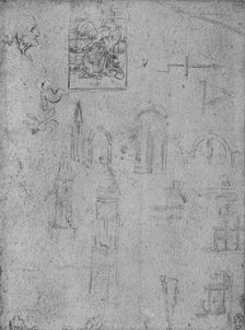 Studies of Architecture and of a Virgin Adoring the Infant Christ c1480 (1945). Artist: Leonardo da Vinci