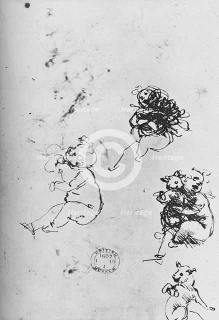 'Studies of Children and Cats', 1478-1481 (1945). Artist: Leonardo da Vinci.