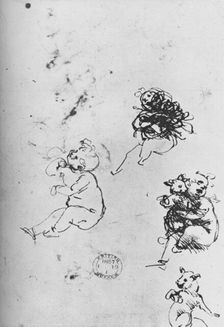 Studies of Children and Cats 1478-1481 (1945). Artist: Leonardo da Vinci