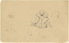 Studies of Children at Play, c. 1840-1850. Creator: James Goodwyn Clonney